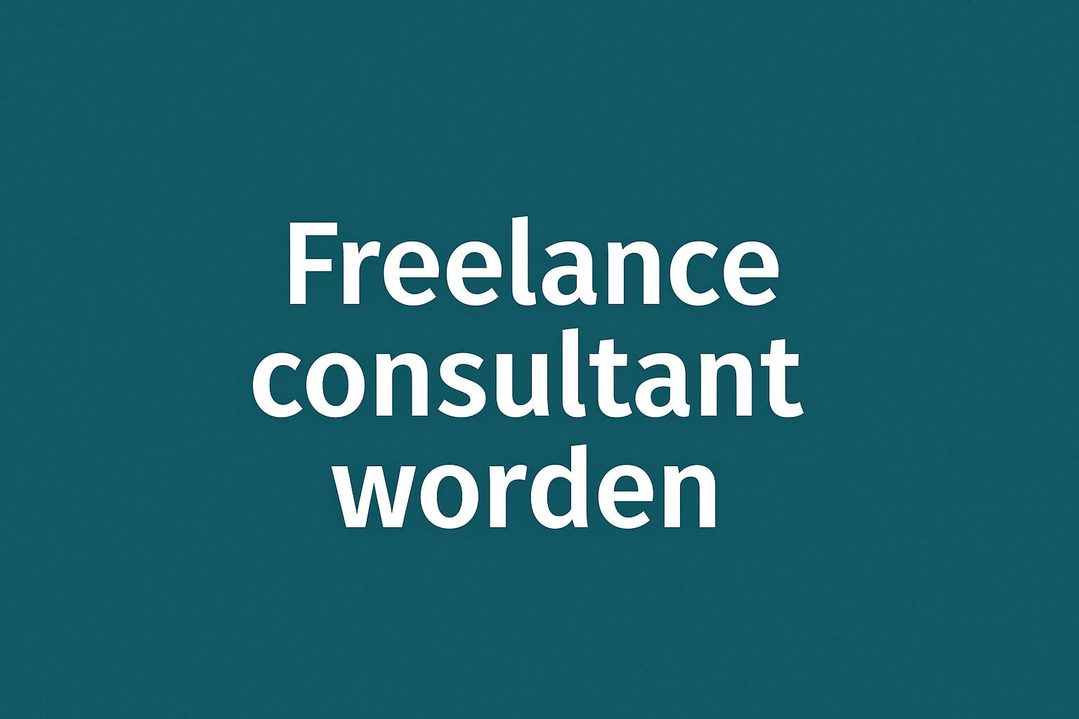 Freelance consultant worden?