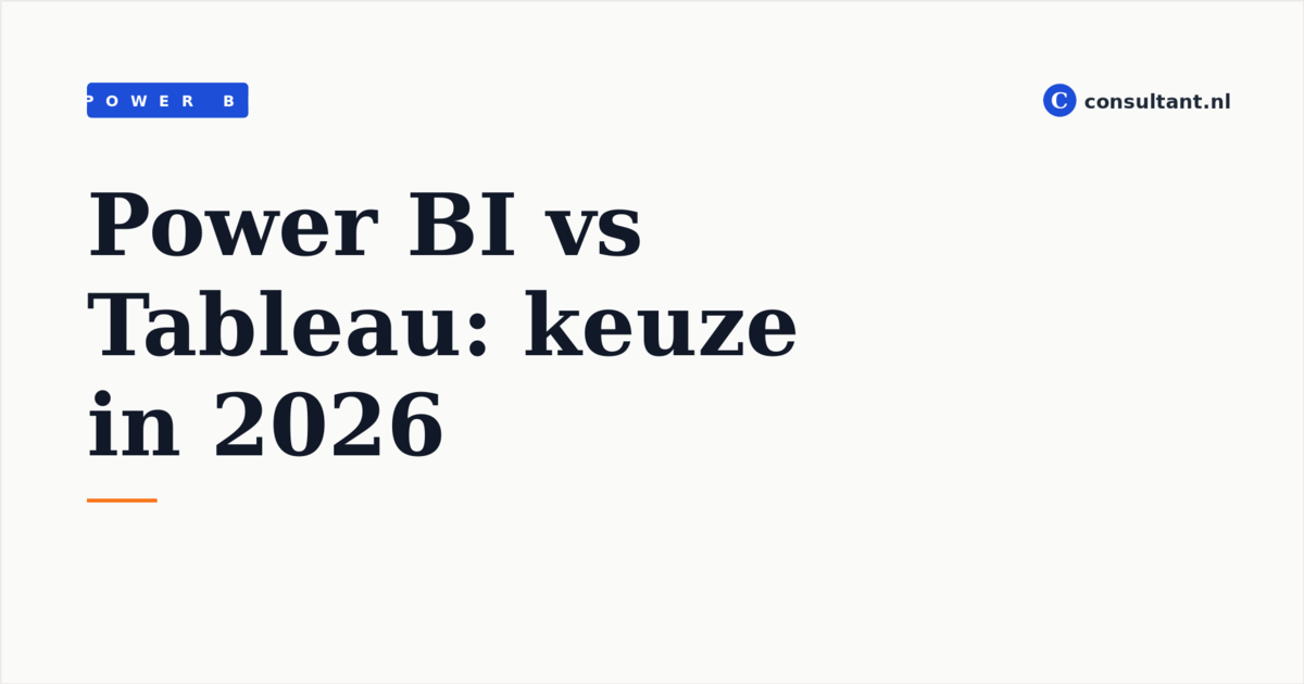 Power BI vs Tableau: keuze in 2026