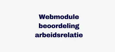 Webmodule beoordeling arbeidsrelatie